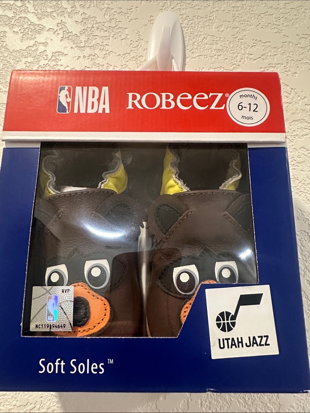 Robeez Utah Jazz Brown and Black Baby Soft Soles with Orange Accent